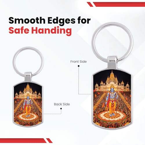 Image of Stylish Metal Keychains with Permanent Glossy Print - Inspirational Quotes & Spiritual Designs - Perfect Key chains for loved ones, Personal Use, Gifts & Return Gifts