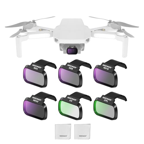 Image of NEEWER ND Filter Set Compatible with DJI Mini 4K /2 SE /SE /2 /Mavic Mini (6 Pack), ND4 /8 /16 /32 CPL UV Multicoated HD Optical Glass Neutral Density Filters Drone Accessories, 2X Cleaning Cloth, FL-B31