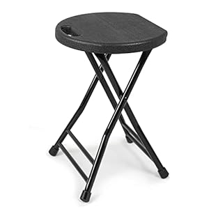 Folding Stool with Handle,600lbs Capacity Folding Chair,Folding Bar Stool with Non-Slip Feet,Indoor and Outdoor Foldable Stool for Adults(13″×11.5″×18″)