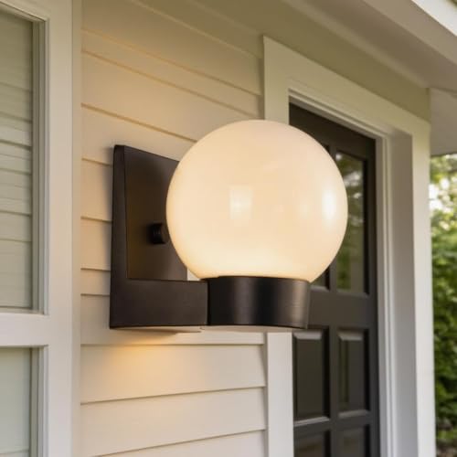 Top 5 Outdoor Lantern Lights: Your Buying Guide 3 Alighting Wall Mount Porch Front Door Light Fixture Exterior Lighting Fixtures Waterproof Smooth Glass Globe with Black Aluminum Base Outdoor House Entryway Patio Wall Sconce E26 Base