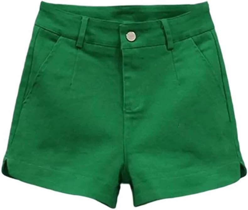 Women Denim Shorts High Waist Slim A Line Wide Leg Summer Shorts