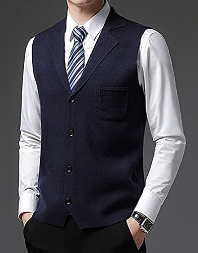 yoeasy Men's Cashmere Wool Blended Button Vest Relax Fit Lightweight V-Neck Sweater Cardigan Sweater3