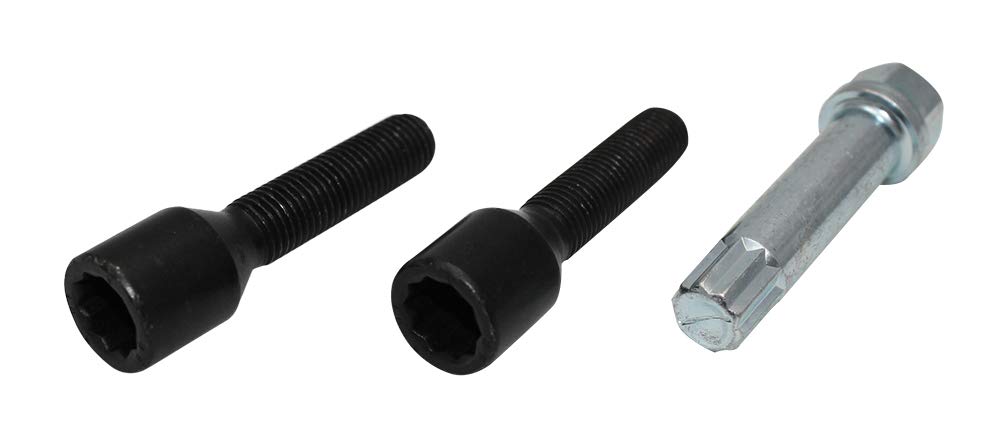 Lot de 20 vis cruciformes noires courtes – Roulettes boulons jante cadenas M12 x 1,5 fine vis de roue