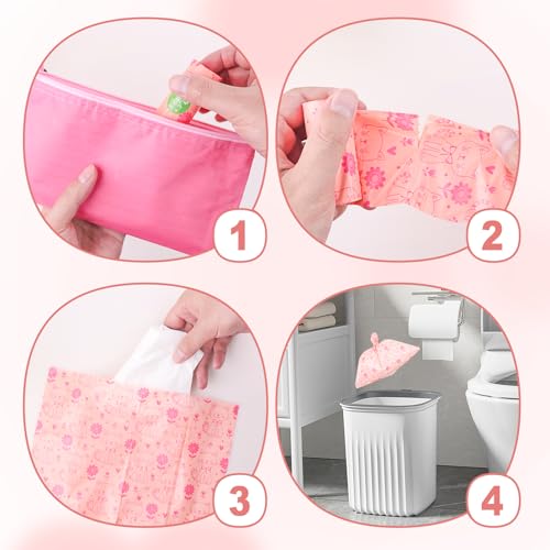Bolsas de eliminación de compresas y servilletas sanitarias con cierre hermético, 12 uds 3
