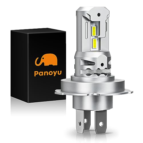 Panoyu H4 led Light Bulb Motorcycle, 30W 6500K Xenon White 300% Brighter 9003 HB2 Led Bulb High and Low Beam Fanless Plug and Play Led Conversion Kit for Motorcycle UTV ATV, 1 PCS