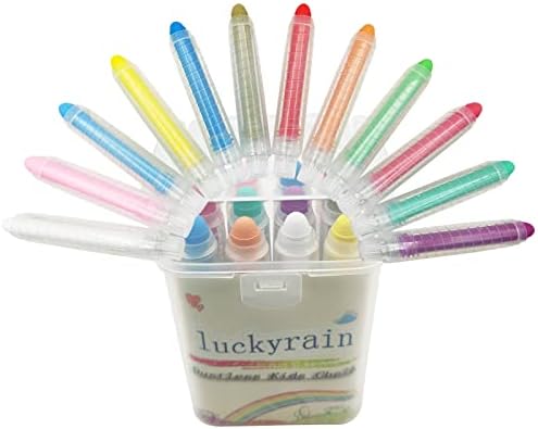 Non-toxic Dustless Chalk With Holder for Kids Colored Chalk Whiteboard Art Tool for Blackboard Kids Children Drawing Writing,12PCS