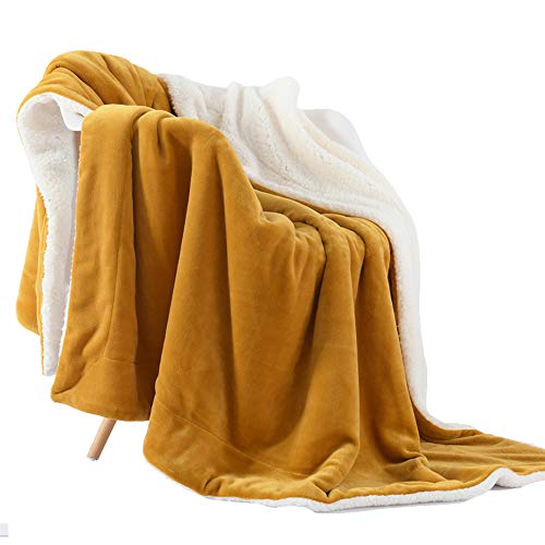 NANPIPER Throw Blanket Reversible Sherpa Flannel Blanket Ultra-Soft Plush Warm Fleece Microfiber