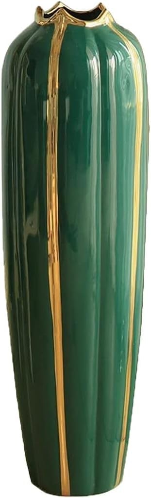 Bzgpmfud One Color Vase Desktop Vases Green Gilded Ceramic Decoration And Table For Relatives Friends-Christmas-Wedding-Bridal Shower Vase