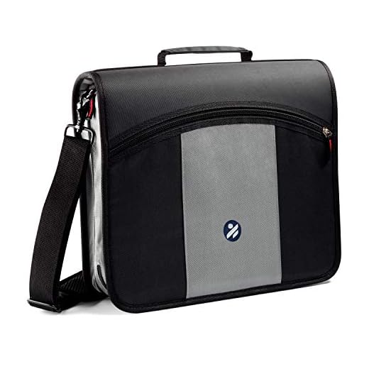 3-Inch Zipper Binder, 3 Round Rings Binder with Expanding File and Shoulder Strap, Blue