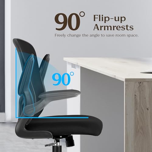 Image of FelixKing Office Desk Chairs, Ergonomic PC Desk Chair with Wheels, Adjustable Lumbar Support and Height, Swivel Computer Chair with Flip-up Armrests, Ergo Mesh Backrest for Working (Black, Pack of 2)