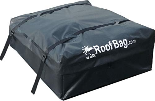 RoofBag Rooftop Cargo Carrier Bundle + Protective Mat + Storage Bag + Heavy Duty Straps|Premium 100% Waterproof| Made in USA|2 Yr Warranty | Fits All Cars: with or Without Rack