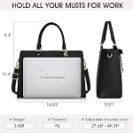 Laptop Bags for Women 15.6 inch Laptop Tote Bag PU Leather Large Work Tote Bag Waterproof Professional Business Office Work Bag Laptop Briefcase Women Travel Handbag Shoulder Bag, Black