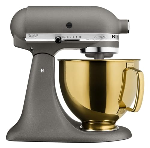 Image of KitchenAid 5 Quart Stand Mixer Stainless Steel Bowl 4.5 or 5 Q Tilt Head Stand Mixer, KSM5SSBRG Radiant Gold