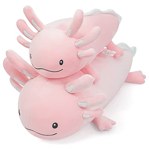 Image of Niuniu Daddy 24in Pink Axolotl Plush Toy - Luminous Stuffed Animal Plushies