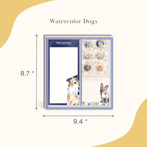 Image of Punch Studio Watercolor Pets DogsNotepad, Listpad and Magnet Set (59256)