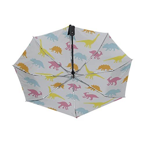 Jhkku Dinosaurs Cartoon Umbrella Portable Automatic Folding Umbrellas Compact Windproof Waterproof For Women Men Travel Daily Umbrella #TOP2