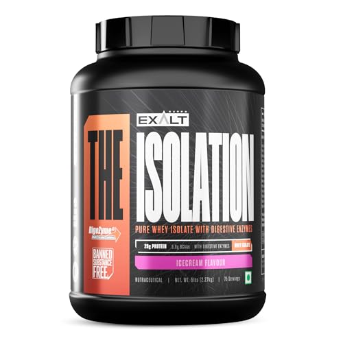 Image of The Isolation Pure Whey Isolate With Digestive Enzymes | 25g Protein | 5.6g BCAAs | 150mg Digestive Enzyme | Zero Added Sugar | Whey Isolate (2.27 Kg, Ice Cream)