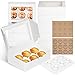 Bigqin 10 pezzi Scatola per torta in Carta Contenitore Cupcakes Confezione Regalo Set Pirottini per Dolcetti Biscotti e Pasticcini,Scatola per imballaggio in cartone a Cottura,Bianco,6 cavità