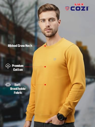 Image of Lux Cozi Men's Cotton Crew Neck Full Sleeve Sweatshirt | Sweatshirt for Men