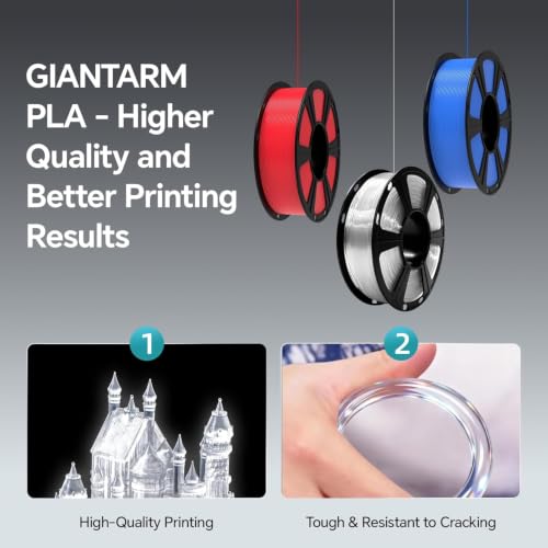 Image of GIANTARM PLA Filament,Beige 3D Printer Filament 1Kg(2.2lbs) Spool,1.75mm Dimension Accuracy + /- 0.03mm,Fit Most FDM 3D Printers