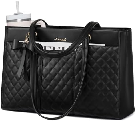 LOVEVOOK Laptop Bag Handbag Women's 15.6 Inch Large Work Bag Shopper Bag PU Leather Teacher Bag Briefcase Shoulder Bag Women Tote Bag for Office University image 2