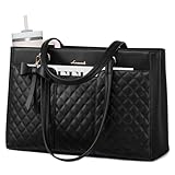 LOVEVOOK Handtasche Damen Groß, 17,3 Zoll Laptoptasche Arbeitstasche Shopper Tasche PU Leder Lehrertasche Aktentasche, Elegant Laptop Taschen Tote Bag Women für Arbeit Business Büro Uni Schule