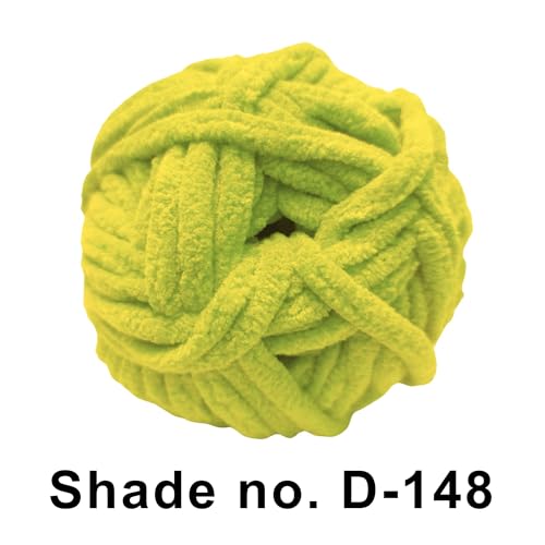 Image of VCR Corn Yellow, 100 Grams Hank, 60 Meters Length, Premium Polyester Ball for Crochet and Knitting, Pack of 1 Yarn, Soft and Bulky Fur Suitable for DIY