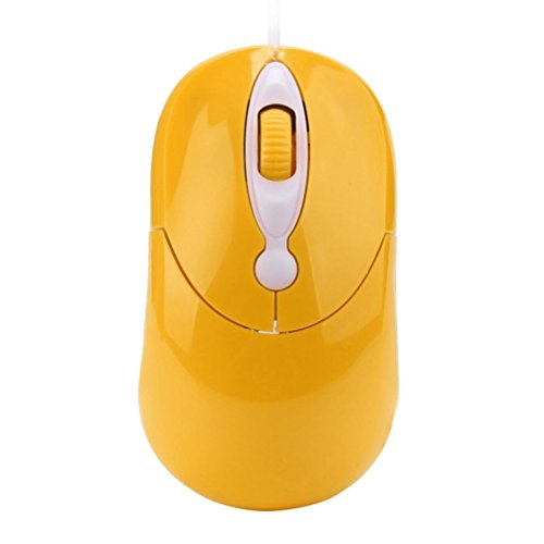Office Computer Mice HP95(TM) Fashion 1000 DPI USB Wired Optical Gaming Mice Mouses for PC Laptop (Yellow)