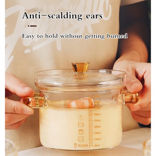 Vllentin Pentole In Vetro Per Fornelli A Gas,Pentola Di Vetro Per Cucinare,Pentola Vetro Induzione,Non Facile Da Deformare,Adatto Per La Cottura Sul Piano Cottura - 2