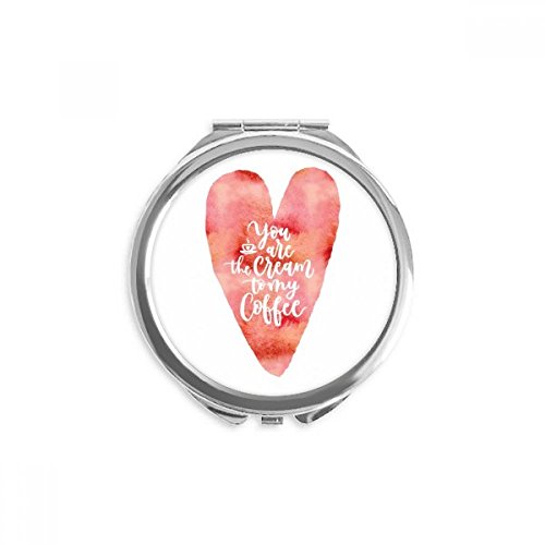 Miroir rond maquillage de poche avec citation romantique pour sourire chaque jour