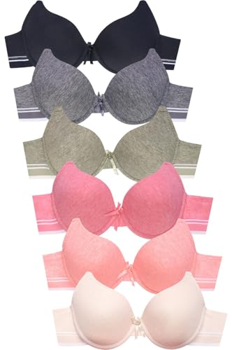 Image of Mamia Women's Basic Plain Bras, Pack of 6