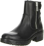  BULLBOXER Damen Bikerboots Echtleder schwarz, Größe:39, Farbe:Schwarz