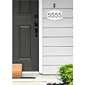 Horizontal White and Black House Number, Address Plaque Sign for Mailbox, Customized for House, Store, Office, Outside, 911 Visibility Signage