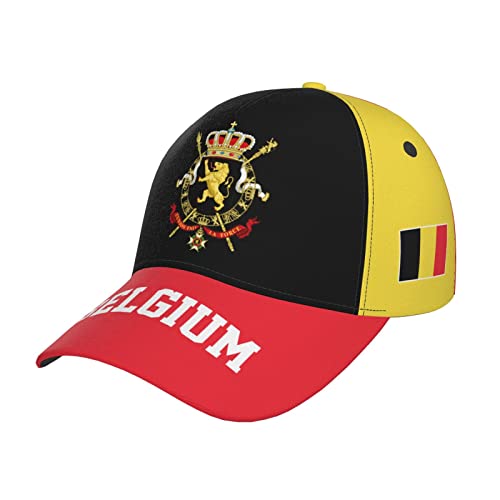 Mushroom068 Casquette de baseball belge avec drapeau belge pour adulte et homme - Noir, Noir , Taille unique