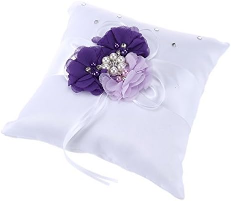 NUOLUX Ring Bearer Pillow,2020cm Wedding Ring Pillow Pearl Flower Decorated