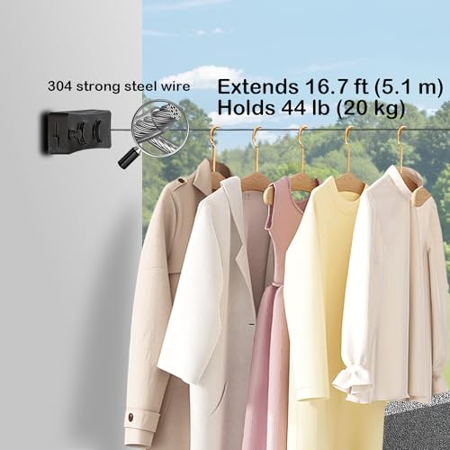 Étendoir rétractable anti-affaissement pour étendre le linge lourd sans percer - 5