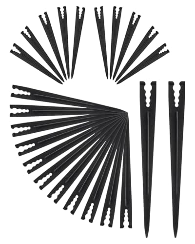 KGDUYC 30 Stück Micro Drip Schlauchhalter, schwarzer PE Schlauchhalter, Gartenschlauch, Micro Drip Erdspieß für 1/4 Zoll, 3/5 Zoll, 4/7 Zoll Schlauch und Launcher