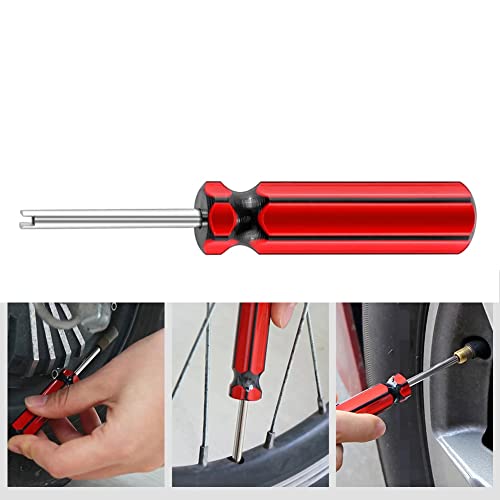 Image of lasenersm 4 Pieces Valve Core Remover Valve Remover Core Tool Valve Core Removal Tool Single Head Valve Remover Installer Repair Tool Tire Valve Stem Core Remover with Plastic Handle, Multicolor