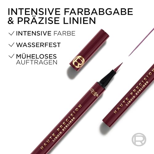 L'Oréal Paris Augen Make-up, Haute Precision Eyeliner für intensive Farbe & präzise Linien, Flüssiger Lidstrich-Stift… – Ansicht 4
