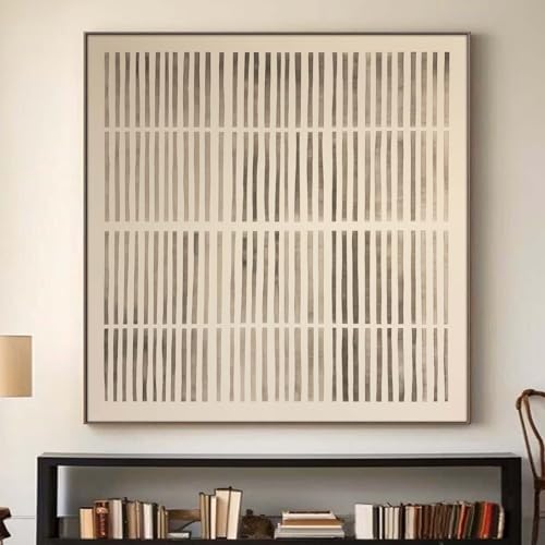 La Mejor Selección de Litografías los mejores 5. 48 lona abstracto neutro para pared, carteles e impresiones abstractas, color café, beige y negro, pintura Wabi Sabi, obra de arte geométrica neutral, beige, imagen minimalista para...