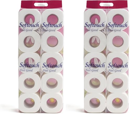 Image of Softouch 2 Ply Toilet Paper Tissue Roll Family Pack 10-in-1 (240 Sheets Per roll) (Pack of 2)