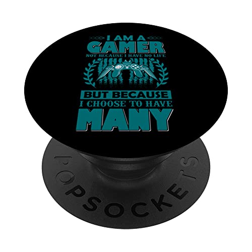 Gamer Gaming Video Games Nerd Geek Controller PopSockets Swappable PopGrip, Black