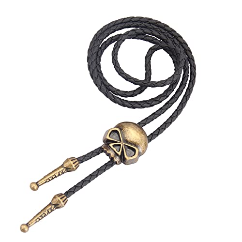 Image of GelConnie Native American Bolo Tie Rodeo Cowboy Leather Necktie Western Necklace Costume Accessories for Men,Women