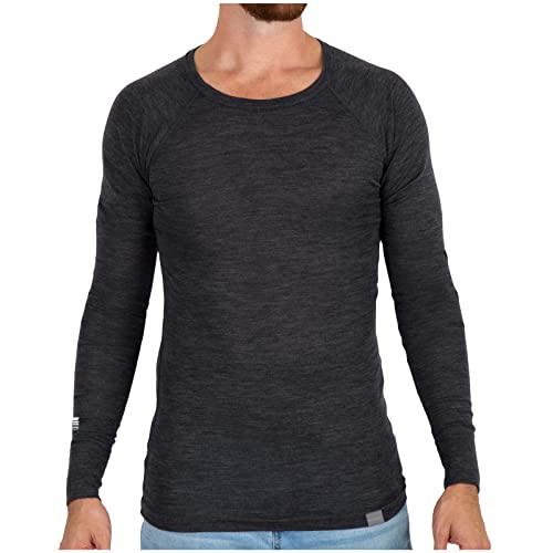 MERIWOOL Mens Base Layer 100% Merino Wool Lightweight Form Fit Top Thermal Shirt