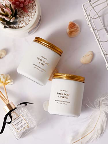Olorvela Candles For Men Candles For Home Scented Scented Candles Gifts For Women And Men 8Oz, 50Hr Burn Time, Dark Rose & Myrrh Candle All Natural Soy Candles #TOP3
