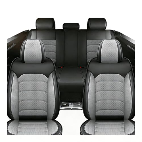Cuir PU Housse Siège Voiture pour Suzuki S-Cross Hybrid 2016-2025 Imperméable Respirant Anti-Taches Protecteur Coussin Avant/Arrière Compatible Airbags,Universel Housses Siege Auto pour 5 places,Gris
