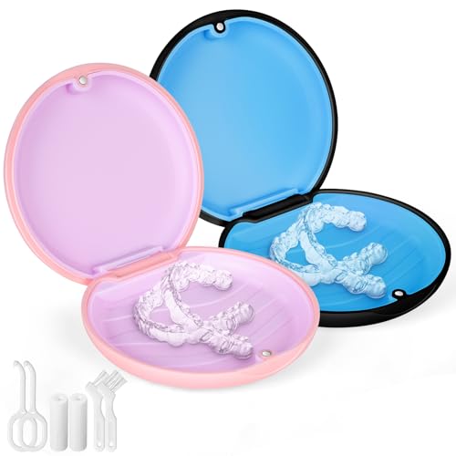 flintronic 2Pcs Caja Férula Dental, Caja Ortodoncia, Caja de Almacenamiento, Funda para Alineadores y Aparatos Dentales, Resistente y Fácil de Limpiar, con 2 Herramientas Ortodoncia