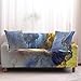 Pokrowce na sofy 3-osobowe - uniwersalne elastyczne elastyczne pokrowce na sofy - niebieski żółty marmur zadrukowany pokrowce na sofę - spandex tkanina poliestrowa osłona na meble pokrowiec na kanapę, 3-osobowa (190 ~ 230 cm)