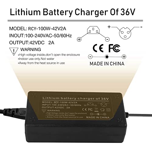 Mezelon Chargeur de Scooter 42V 2A pour Xiaomi M365, Pro, Pro 2, Scooter électrique Ninebot ES1 ES2 ES4 2S3 E22E E25E E45E EU Plug 8mm DC Head Interface Charger - Image 7