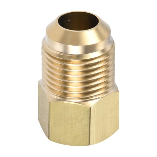 Image of YOKIVE Pipe Fitting, Brass Tube Adapter Connectors, Great for Hydraulic Applications (1 /2 SAE Flare Male-1 /4 SAE Female)